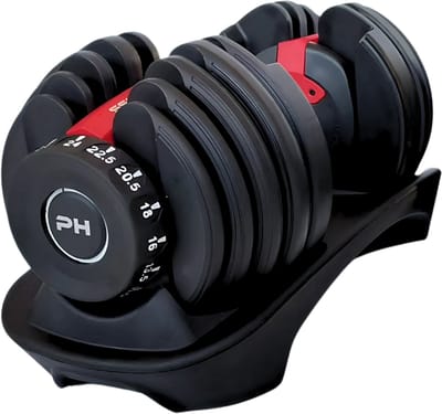 PH Fitness Verstelbare Dumbell 24KG - PRIJS PER STUK - Smart Dumbbells - Gewichtenset voor Home Gym - Adjustable Dumbbells van 2,5 kg tot 24kg - Complete Halterset van 15 Dumbbells in een!