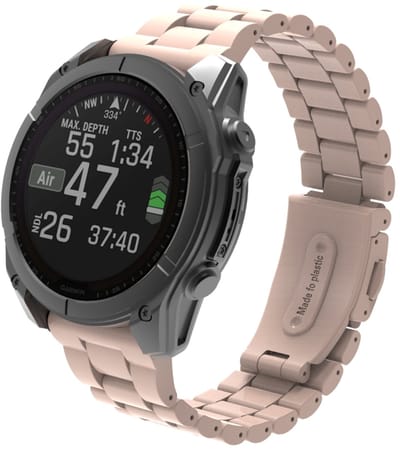 Stravo TPU 3-Bead 'Classic' Bandje Geschikt voor Garmin Fenix 5 (Plus)/Fenix 6 (Pro)/Fenix 7 (Pro-Sapphire-Solar)/Fenix 8-47mm/Fenix E-Garmin Epix (Pro) Gen 2-47mm - Quickfit 22 / 22mm band voor Garmin smartwatches - Horlogebandje - Roze