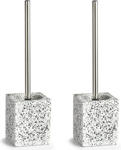 2x Toiletborstels met mozaiek decoratie 38 cm - Zeller - Huishouding - Badkameraccessoires/benodigdheden - Toiletaccessoires/benodigdheden - Wc-borstels/toiletborstels
