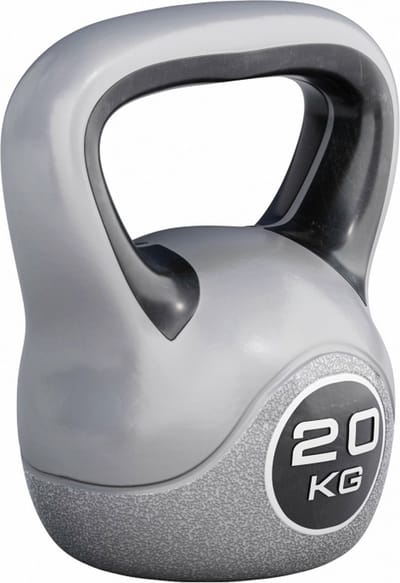 Gorilla Sports Kettlebell Trendy - Kunststof - 20 kg - Grijs - Zwart