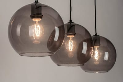 Lumidora Hanglamp 73124 - LILY - 3 Lichts - E27 - Zwart - Grijs - Metaal