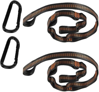 Hammock Bevestigingsset met 2 Carabiner Haken voor Maximaal 300 kg - Ideaal voor Camping, Outdoor en Hiken (2 Meter)