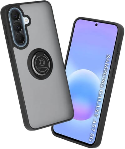 Hoesje geschikt voor Samsung Galaxy A57 - Techsuit Glinth Back Cover met ring en magneet - Zwart