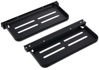 Opvouwbare Drijvende Plank - 2 Pack Wandmontage Waskamer Vouwrek Zwart 90° Handdoekhouder Telefoon Houder
