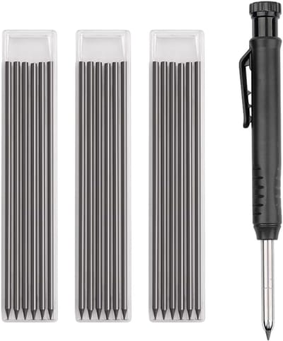 Automatische timmermanspotlodenset met 18 reservevullingen – precisiegereedschap voor houtbewerking, markeren en bouwen, 150 mm lengte