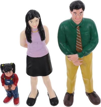 Poppenhuis Figuren Set - Miniatuur Mensen Poppen - Poppenhuis Decoratie - Gedetailleerd Vakmanschap - 5.5 cm Hoogte - Gemengde Kleuren