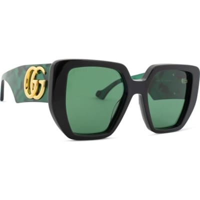 Gucci zonneBril GG0956S 001 Zwart en groene werveling Green