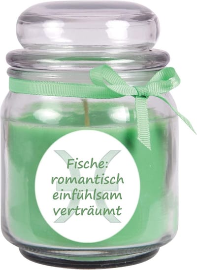 Grote Geurkaars Kokos - Sterrenbeeld Vissen (Pisces) - 700g, 70 Uur Brandduur