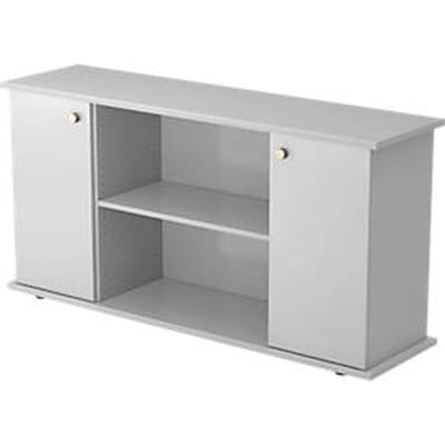 Sideboard ULM, H 840 x B 1661 x D 448 mm, lichtgrijs