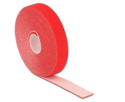 Klittenband rol 20mm / rood (5 meter)