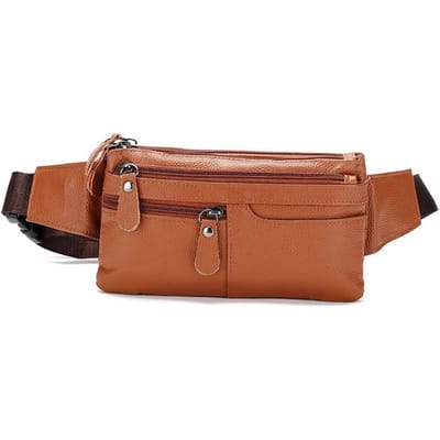 Sac banane pour homme, coupe ajustée, bandoulière, décontracté, simple épaule, horizontal, voyage, double couche pour téléphone portable, sac pour homme kaki