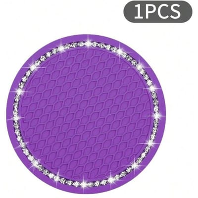 1 stuks/2 stuks Auto Onderzetter, Bling Bekerhouder Inzetstuk Onderzetters, Universele Auto Antislip Bekerhouder Ingebouwd in Ornamenten Siliconen Onderzetter 1 PCS paars