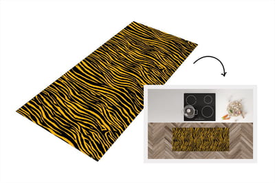 Keukenloper - Loper keuken - Dierenprint - Tijger - Oranje - 120x50 cm - Keukenloper vinyl