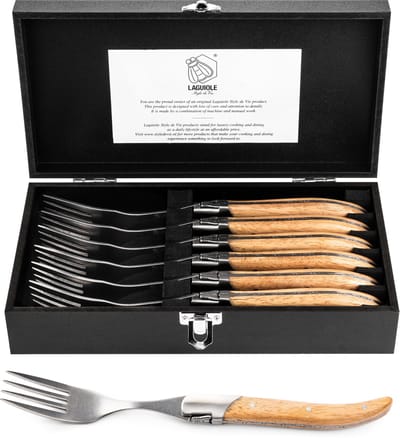 Laguiole Style de Vie Vorken Luxury Line - 6-delig - eikenhout - Stonewash