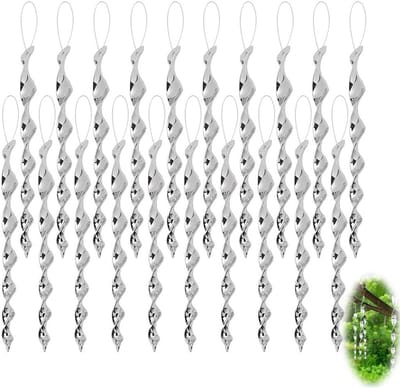 Pack van 24 Reflecterende Vogelverschrikker Windspiralen van 30 cm voor Tuin en Balkon, Effectieve Afschrikking en Decoratie