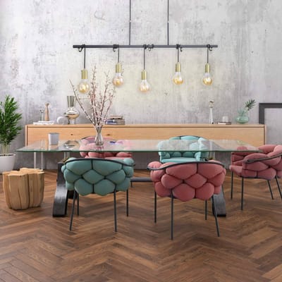 JUST LIGHT. GmbH Hanglamp Tamara, 5-lamps, messing/zwart