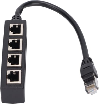 RJ45 Splitter Adapter, 1 To 4 Port Smooth Transfer Excellent Connection Network Cable Adapter, Circuit Board Ethernet - ShopVlot