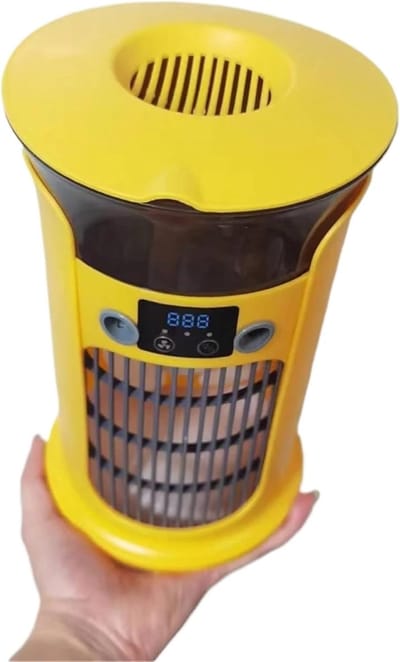 Luchtkoeler - Ventilatoren - Aircooler - Mini-draagbare airconditioner - Mobiele luchtkoeler - Mini airco - Bladloze ventilator - Stil - 880ml watertank - Met LED verlichting - Voor bureau en slaapkamer - Geel