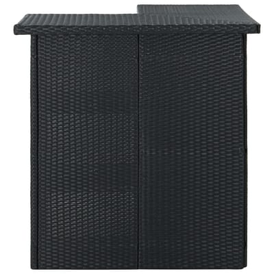 vidaXL - Hoekbartafel - 100x50x105 - cm - poly - rattan - zwart