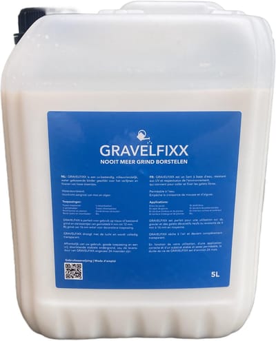 GRAVELFIXX Grindlijm 5 liter voor 8 à 10 m²- Hoog geconcentreerd – Transparant & Waterdoorlatend – Fixeert Grind, Kiezel en Mulch
