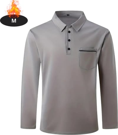 Livano Poloshirt Heren - T-Shirt Heren - Shirt - Overhemd - Polo Shirt Lange Mouwen - Donkergrijs - M