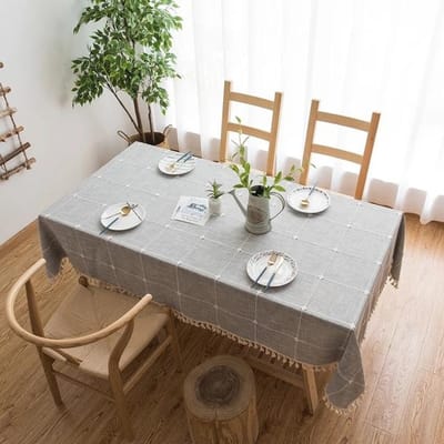 Plaid Decoratief Linnen Modern Tafelkleed Met Kwastje Waterdicht Oliebestendig Rechthoekig Tafelkleed Voor Thuis Eetkamer Thee Tafelkleed 60X60cm