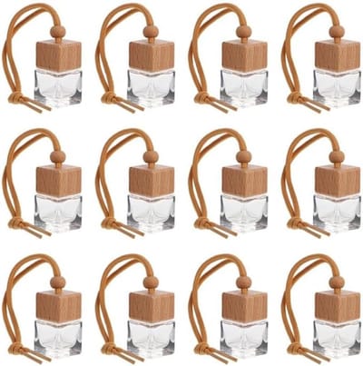 Cosensi - 12 stuks Autofles Hangende Diffusorfles voor Auto - Geurdiffusor Hout Aromaverstuiver - Auto Parfum Hanger - Geurdiffusers Aroma - Auto Geur Diffuser