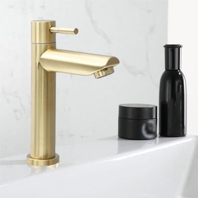 Kraan, vintage geborsteld gouden wastafelkraan, badkamer wastafelmengkraan, voor badkamer, wastafel (S)