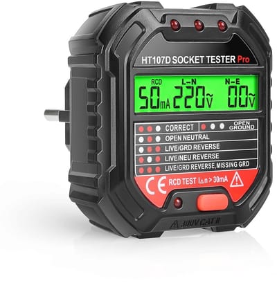 Automatische stekkertester met LCD-scherm en foutdiagnose - Spannings- en voedingsindicatie