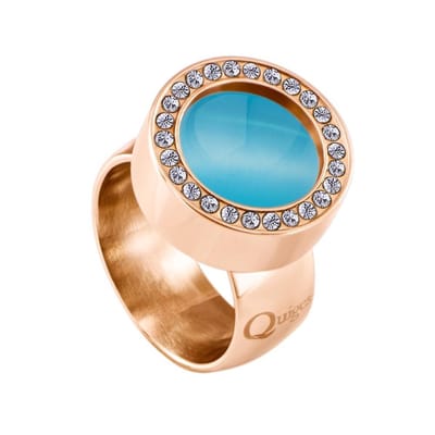 Quiges RVS Schroefsysteem Zirkonia Ring Rosegoudkleurig 16mm met Verwisselbare 12mm Mini Munt - SLSRS49916
