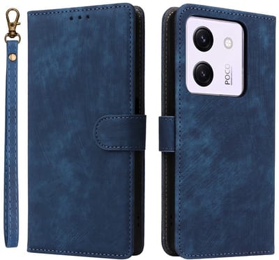 Coverup Hoesje - Geschikt voor Xiaomi Poco M7 Pro 5G Hoesje - Coverup Book Case met Koord - Blauw