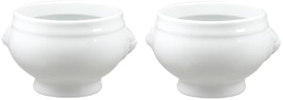 Cosy & Trendy Soepkommen leeuwenkop - Set van 8x stuks - porselein - 12 x 7 cm - Soeptassen/soepkommen
