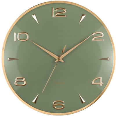 Karlsson Wandklok Sienna Glow - Groen - 40.6x5x40.6cm - Wandklok Scandinavisch