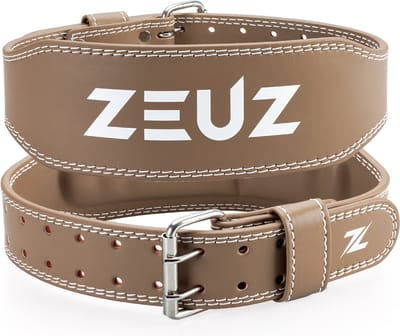ZEUZ Lifting Belt voor Fitness & CrossFit – Gewichthefriem – Powerlift & Gewichtheffen Riem – Beige - Maat S
