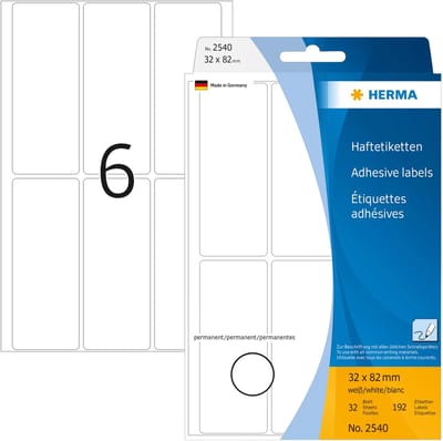 HERMA Vielzwecketiketten wit 32x82 mm Papier mat 192 St.