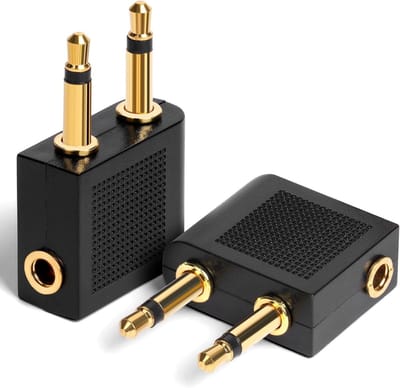 Pack van 2 Gouden Adapter voor Hoofdtelefoon - Universele 3.5mm Aansluiting voor Multimedia Systemen
