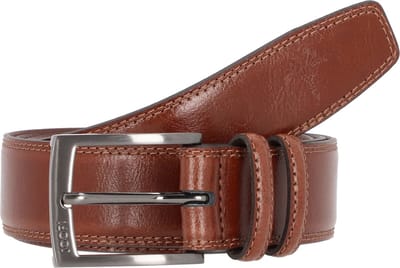 JOOP! Leren Riem Double Quilted Coll. Belt 3,5 CM W110 Cognac Bruine