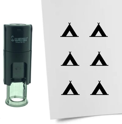 CombiCraft Stempel Tent 10mm rond - zwarte inkt