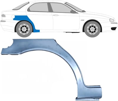 Reparatiepaneel achterspatbord voor Alfa Romeo 156 1997-2005 / Rechts / SEDAN