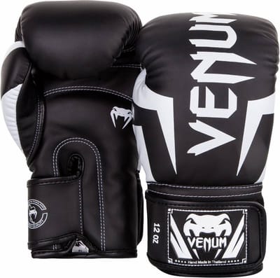 Venum ELITE Bokshandschoenen Zwart Wit Kickboksen - 8 OZ