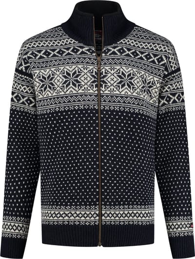 Norfinde Noors vest - grof gebreid - zuiver scheerwol - donkerblauw