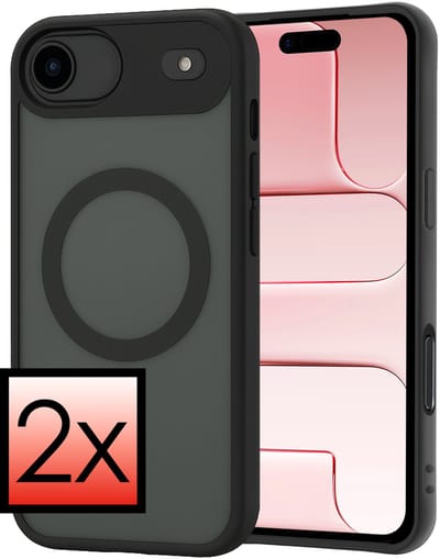 Hoesje - 2 Stuks - Geschikt voor Apple iPhone Air - Magsafe Compatible - Sterk & Shockproof - Back Cover - Shock Proof Case - Telefoon Hoes - Zwart