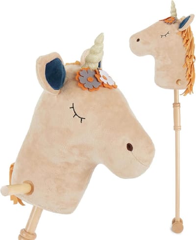 Houten Hobbyhorse Eenhoorn met Wieltjes voor Kinderen | Stokpaard voor Motorische Ontwikkeling