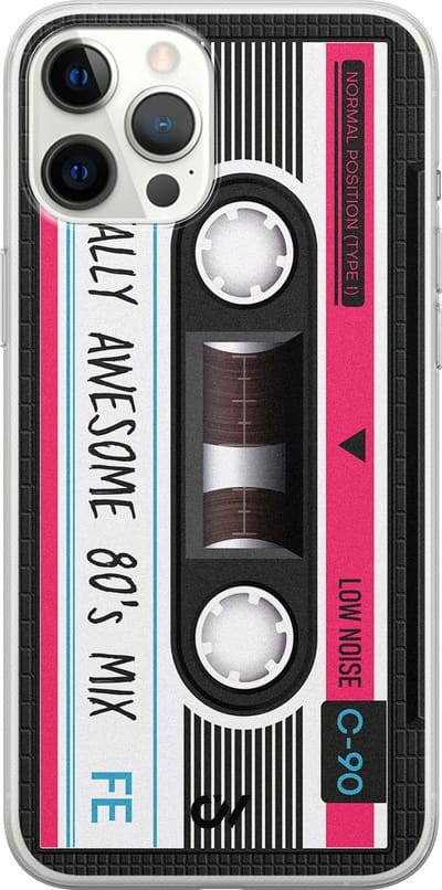 Hoesje geschikt voor Apple iPhone 12 Pro Max - Cassette - - Zwart - Apple - Casevibes