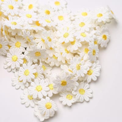 6,5 meter wit bloemenkantlint, 25 mm kanten rand voor tafeldecoraties en cadeauverpakkingen, 7 meter decoratief borduurwerk, vintage lint voor knutselwerkjes, naaiwerk en decoraties