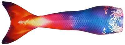 Mermaid Sisters zeemeerminstaart voor meisjes - Oranje/Blauw - Maat 104-122 - Zeemeermin zwemkleding