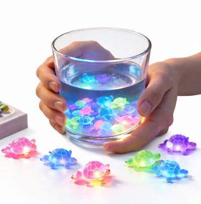Glow in the Dark Schildpad Figuurtjes – 10 Stuks Mini 3D Schildpad Decoratie – Lichtgevende Mini Figuren voor DIY, Aquarium, Terrarium & Party Decoratie