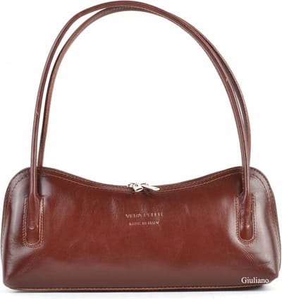 Giuliano klassieke handtas Lucie - Kastanjebruin - Dames - Made in Italy