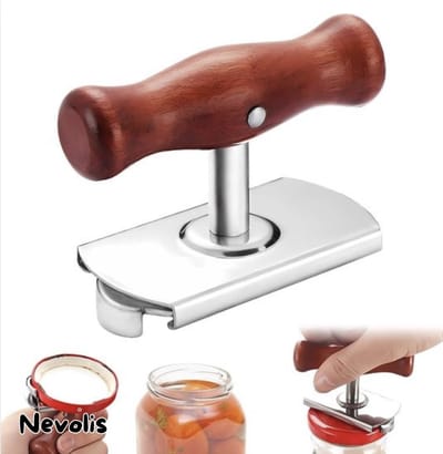 Nevolis® handmatige draaibare blikopener - verstelbare handgreep - roestvrijstalen opener - moeiteloze schroefopener voor artritis - keukentool - thuisgebruik potten opener