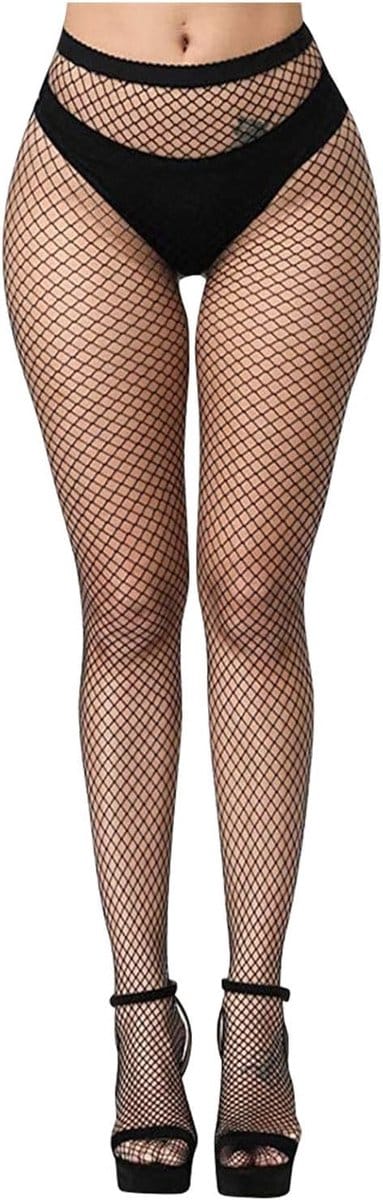 Zwarte Visnet Panty voor Dames, Sexy Fishnet Kousen, Hoge Taille Kousen met Suspender, Perfect voor Avondkleding en Feestjes